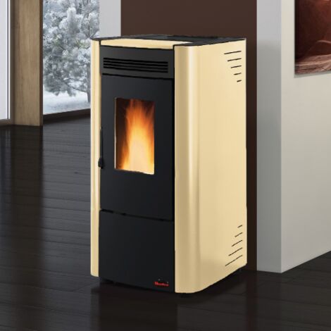 Poele a' granule's ventile' La Nordica Extraflame Ketty Evo 2.0 parchemin 7,4 kw pour 186 m  bardage acier