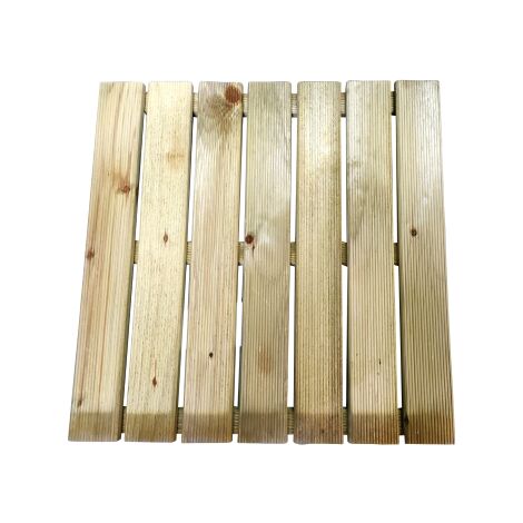 Marchepied molete' antide'rapant en bois de pin impre'gne' 50x50x3,2 cm pour coureurs exte'rieurs jardins piscines plages