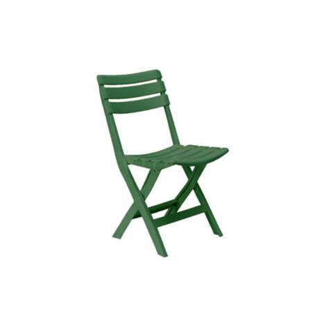 Bica – Chaise de jardin refermable en polypropylène vert 41x40x80 cm – Conçue pour terrasses et balcons – Prête à l'emploi