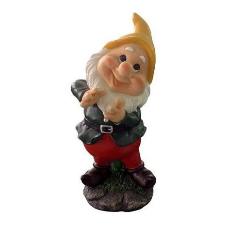 Statue de jardin nain au chapeau jaune 16x13,5x28H