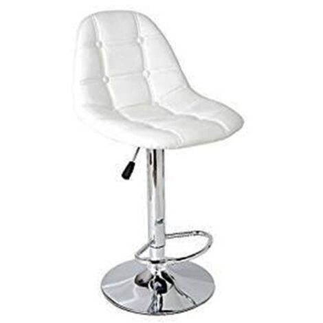 Tabouret pivotant Button A lA vation de gaz blanc 89 111 cm assise 52 x 44 cm acier chromA (1/3)