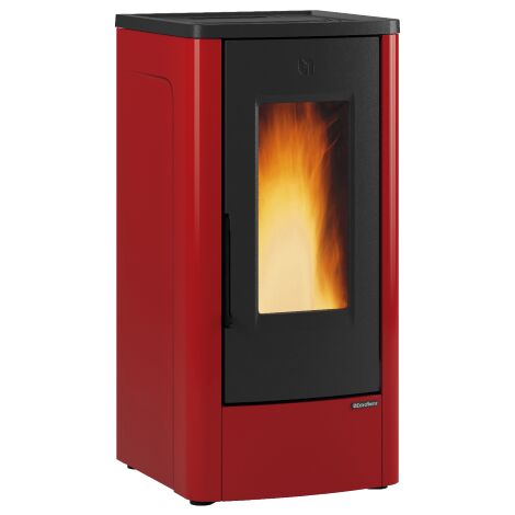 Poele a' granule's La Nordica Extraflame Dahiana Plus revetement en acier peint bordeaux 10,0 kw 287 m  chauffe'