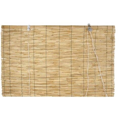 Volet roulant en bambou avec poulie 120x260 cm noue'e en nylon occultant