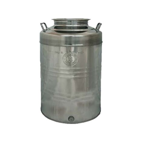 Conteneur baril Belvivere pour huile 15 lt en acier inoxydable 18/10 pre'disposition pour robinet de raccordement vin bie're 1/2' Acciaio Inox LT. 15