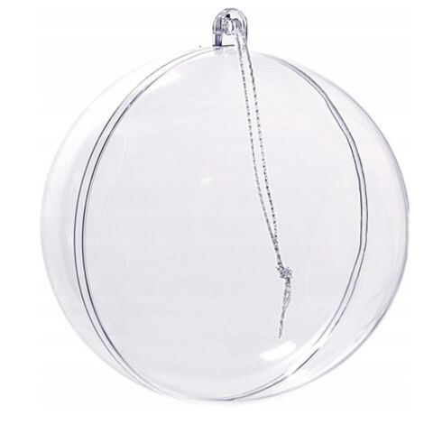 Sfere Acriliche Trasparenti 8cm - 5 Pezzi Con Occhiello Per Decorazioni Natalizie E Fai Da Te - Foto 6