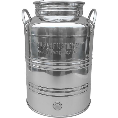 Réservoir d'huile modèle Milano 3L en acier inoxydable 18/10 – Robinetterie pour fûts de 1/2 pouce – Résistant à la corrosion