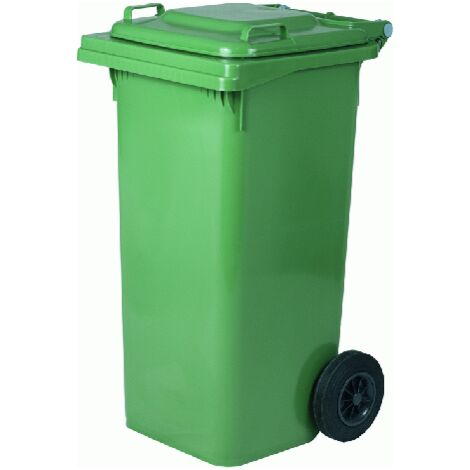 Ics bidone nettezza urbana in polipropilene da 120 lt con ruote colore verde