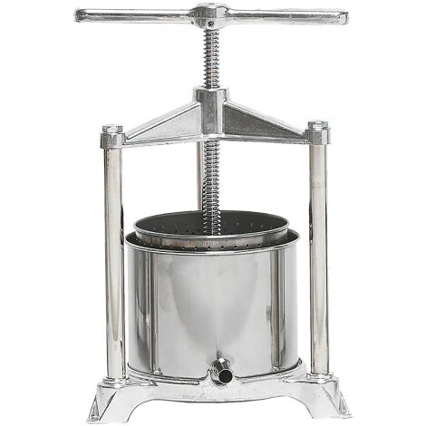 Pressoir Manuel En Acier Et Inox - 24x24x35 Cm - Capacité 1,5 L - Pour Fruits, Légumes, Vin Maison
