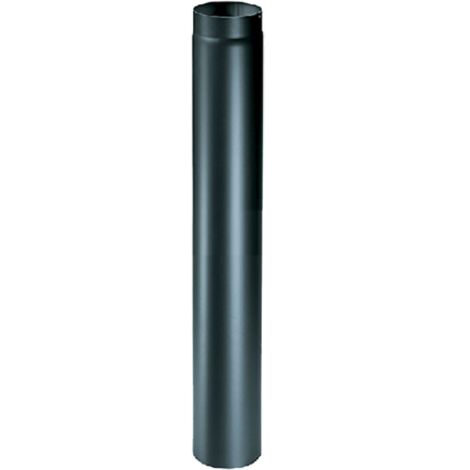 Tuyau pour poele a' bois 12 cm 120 mm longueur 50 cm e'paisseur 2 mm en acier aluminise' noir pour usage inte'rieur
