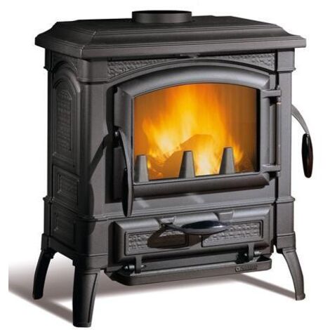 La Nordica – Poêle à bois en fonte 7,3 kW – Rendement 83,6 % – Évacuation arrière – Longueur bûche 28 cm – Classe A+ flamme verte