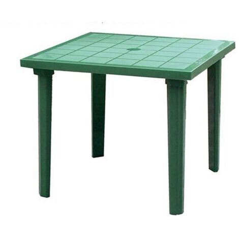 Table de jardin en polypropylène – Finition verte brillante – 80x80x72 cm – Résistante aux intempéries – Pour usage extérieur professionnel
