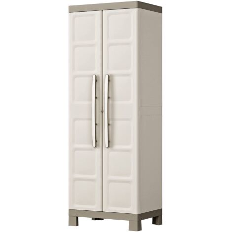 Keter – Armoire d'atelier 182 cm – Polypropylène résistant aux intempéries – 2 portes verrouillables – 3 étagères réglables – Rangement sécurisé - cm65x45x182