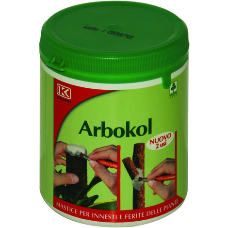 Mastic pour greffes Arbokol 500 gr en pot compose' de re'sines synthe'tiques a' formation de film e'lastique a' action antibacte'rienne cicatrisante vitalisante (1/2)
