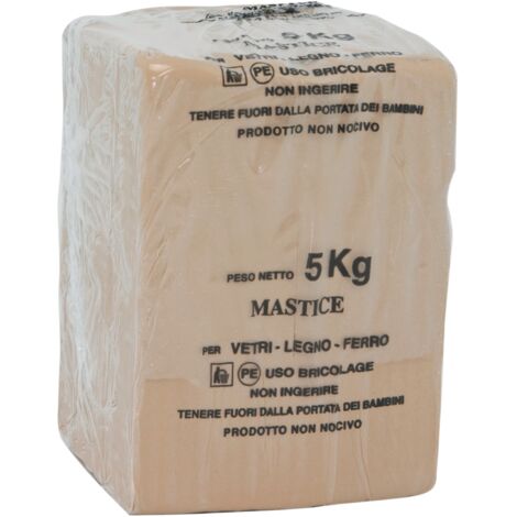 Mastic a' vitrage bois et fer a' base d'huile 5 kg pate d'e'tanche'ite' a' peindre prete a' l'emploi