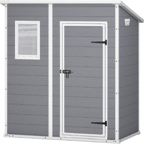 Keter – Abri de jardin résine 6x4 pieds – Résistant aux intempéries – Avec sol inclus – Protection optimale pour outils et meubles