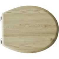 Abattant WC universel en bois d'e'rable 43,7-46,7 x 37 cm Charnie'res de type A re'glables Cuvette WC