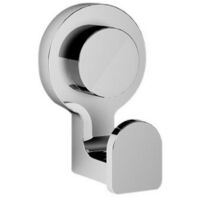 Cintres Koemo Kissy, lot de 2, en ABS chrome', 6 x 9,4 x 5,3 cm, fixation par ventouse, sans colle ni percage. Accessoires muraux pour la salle de bain, crochets pour peignoirs et serviettes