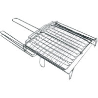 Pliant gril double gril avec poignA e grilles de barbecue rA ti de camping camping