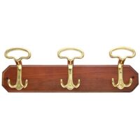 appendiabiti Lady base legno 3 ganci in ottone 50x16 attaccapanni