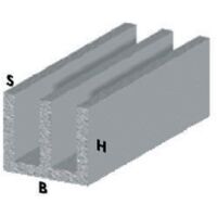profilA double canal U cm 100 h argent argentA 16x7x1 mm aluminium