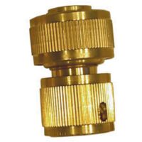 Raccord de tuyau Irrigo Art.8112 avec arret d'eau en laiton pour tuyaux d'irrigation de jardin 3/4"