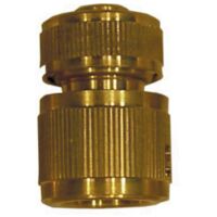 Raccord de tuyau Irrigo Art.8110 avec arret d'eau en laiton pour tuyaux d'irrigation de jardin 1/2"