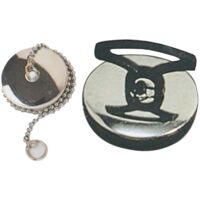 bouchon sanitaire avec plaque et chaA ne en acier inoxydable 52 mm pour lavabo