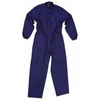Salopette en coton multi-poches Oeko-Tex avec fermeture e'clair bleue taille 54 pour me'canicien et e'lectricien Blu 54