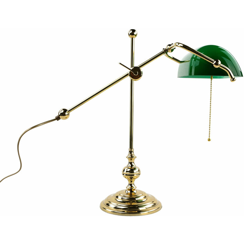 Lampada da tavolo ministeriale con paralume verde ottone lucido Lampada da  notaio per scrivania Lampada da banchiere per studio