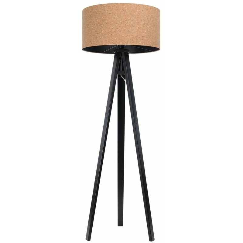 Lampada da Terra Alta 145 cm Piantana Tripode Lampada a Treppiede con  Paralume Cilindrico in Tessuto Nero - lux.pro