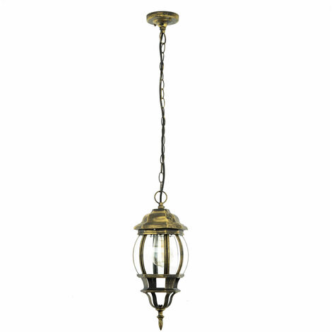 Lampada a sospensione per esterni BREST design rustico a lanterna color oro  antico IP23