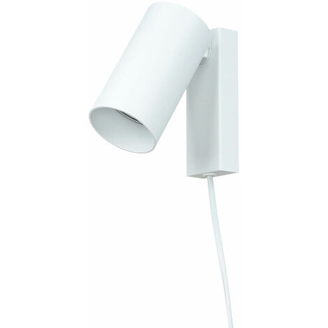Faretto spot da parete dal design moderno bianco orientabile con cavo di  accensione GU10 Lampada lettura