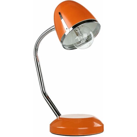Lampada da scrivania dal design retrò orientabile in metallo arancione 36  cm E27 Lampada da lettura