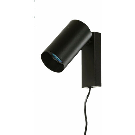 Faretto spot da parete dal design moderno nero orientabile con cavo di  accensione GU10 Lampada lettura