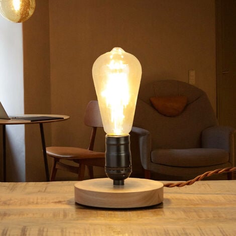 Lampada da tavolo dal Design industriale a forma di lampadina in metallo  E27 ideale per salotto