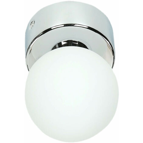 Lampada da parete per interni resistente contro acqua IP44 Paralume a sfera  color cromo Ø8cm Applique