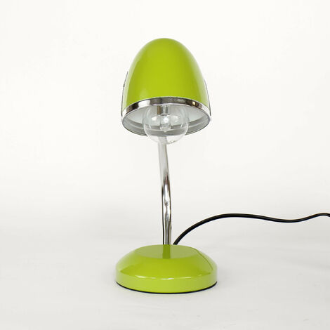 Lampada Vintage da Tavolo Anni 60-70 Alluminio Cromato Vetro Lumi