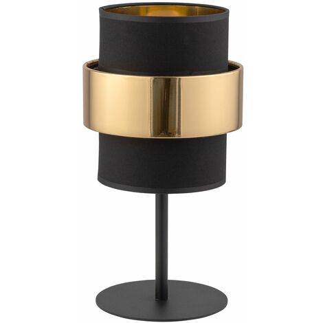 Lampada da comodino Oro Nero 38 cm Moderna E27 elegante