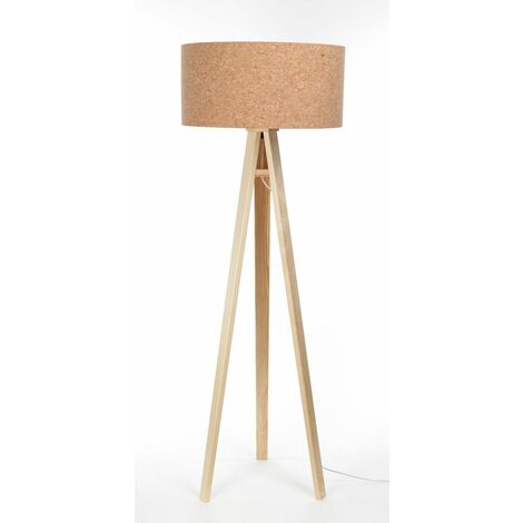 Lampada Da Terra 2072528 Treppiede Legno Tessuto - Foto 8