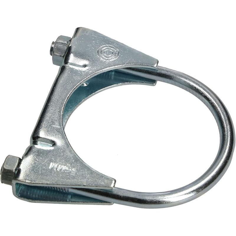 Lot De 2 Colliers De Serrage échappement 65 Mm - Acier Inoxydable Galvanisé, écrous M8 - Pour Tuyaux, Fixation