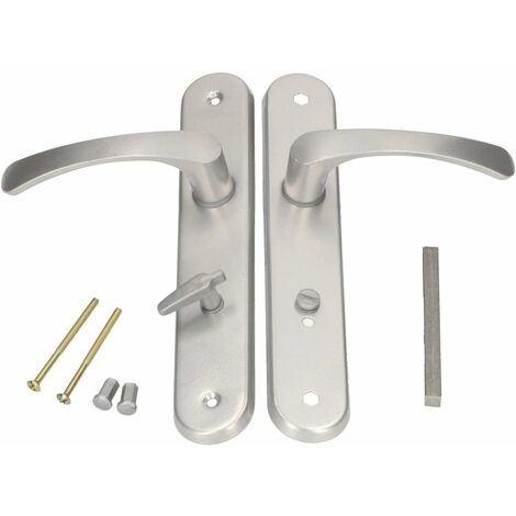 Kotarbau – Poignée de porte intérieure 72 mm – Aluminium argenté – Pour porte de chambre et WC – Installation facile – Plaque longue 230 mm