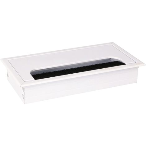 Kotarbau – Passe-câble aluminium anodisé 160 x 80 mm – Pour passage de câbles en espaces confinés – Installation rapide et sans effort – Couleur blanc
