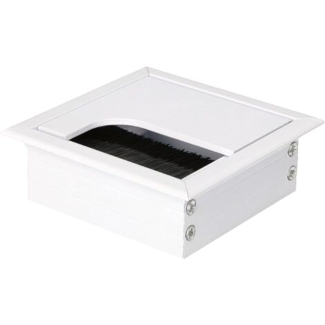 KOTARBAU Passe-câble en aluminium 80 x 80 mm pour meubles Blanc Longueur angulaire Anodisé