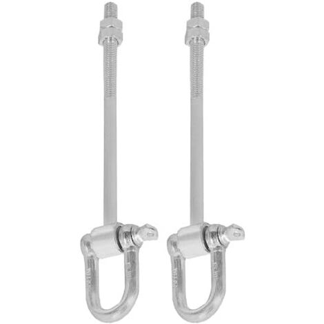 Kotarbau – Lot de 2 crochets M12 x 190 mm – Acier galvanisé – Manille et boulon inclus – Fixation pour balançoire et hamac extérieur