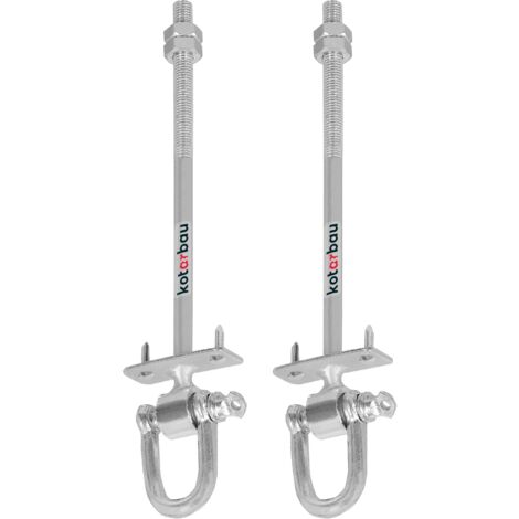 Kotarbau – Lot de 2 crochets de balançoire M10 x 190 mm – Acier galvanisé – Charge maximale élevée – Fixation hamac et fauteuil suspendu