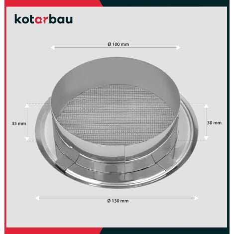 KOTARBAU Grille d'aération - Ronde - En acier inoxydable - 100 mm - Avec bride de vissage - Protège contre les insectes