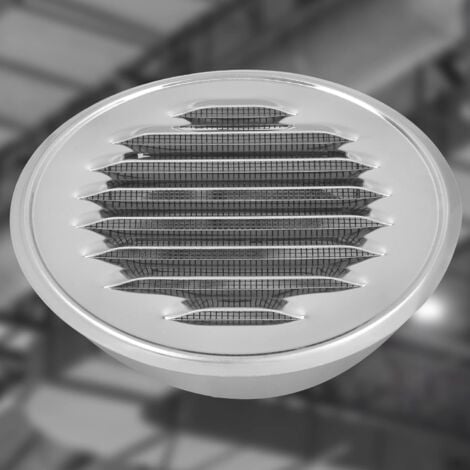 KOTARBAU Grille d'aération - Ronde - En acier inoxydable - 100 mm - Avec bride de vissage - Protège contre les insectes