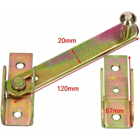 Verrou à Coude Universel 120 Mm Avec Gâche Pour Porte Plate En Zinc