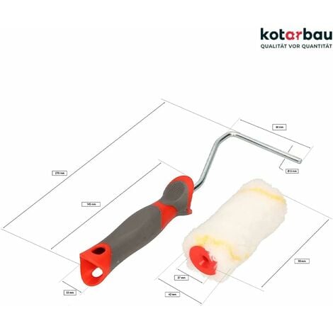 KOTARBAU Rouleau À Peinture Fil D’Or 100 mm Avec Poignée En Caoutchouc Rouleau Pour Peindre Brosse Pour L'application De Peintures De Vernis De Résine Pour La Rénovation