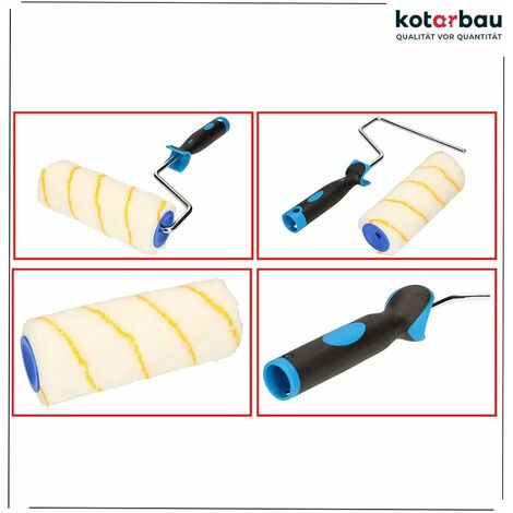 KOTARBAU Lot de 5 rouleaux de peinture - Avec manche en caoutchouc - Pour travaux de peinture et de rénovation - 180 mm